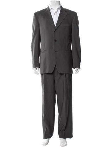 Pre-owned V2 Versace Classic Striped Two-piece Blazer In White