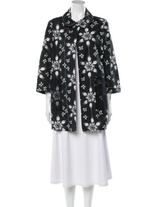 Hache Floral Print Coat Green
