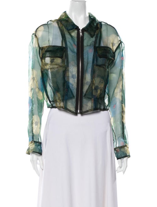 Hache Tie-Dye Print Jacket Green
