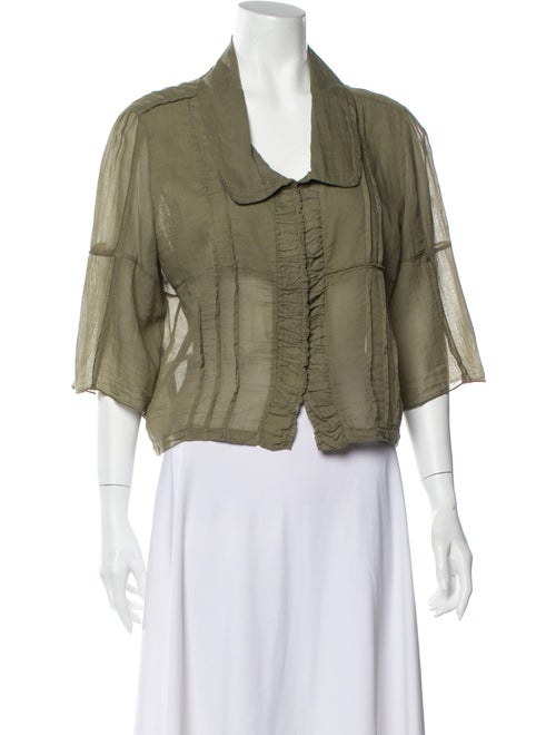Hache Three-Quarter Sleeve Blouse Green