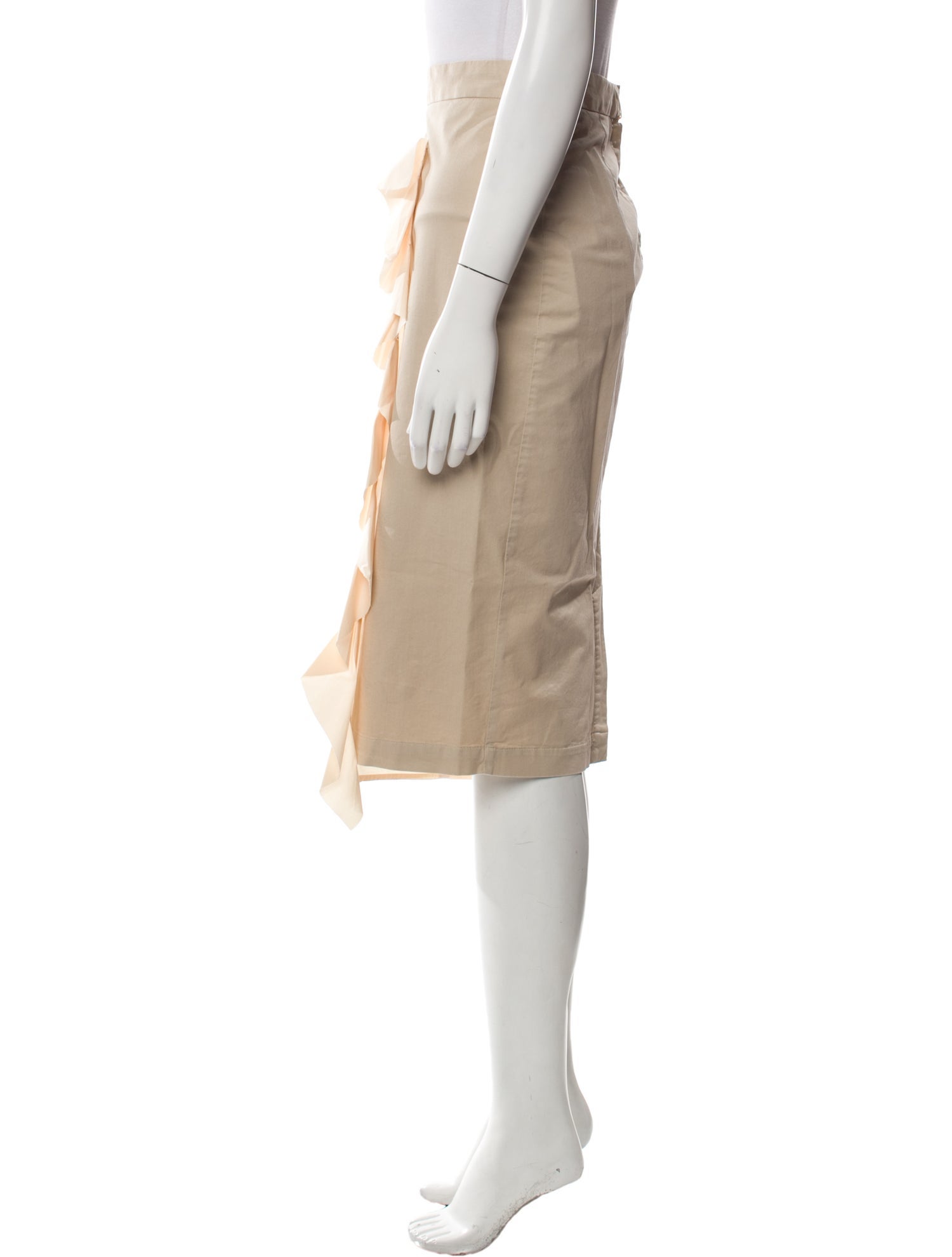 Hache Ruffle Embellishment Knee-Length Skirt w/ Tags