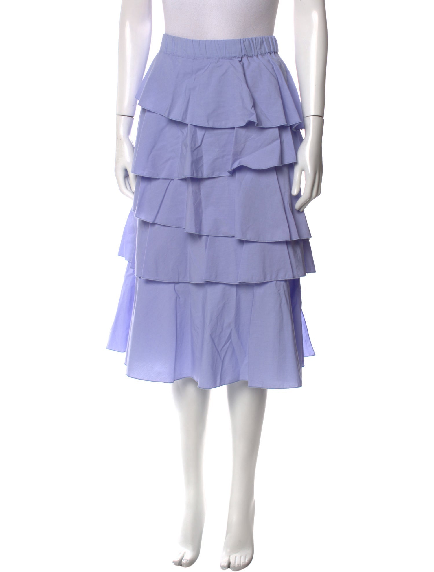 Hache Ruffle Embellishment Knee-Length Skirt w/ Tags