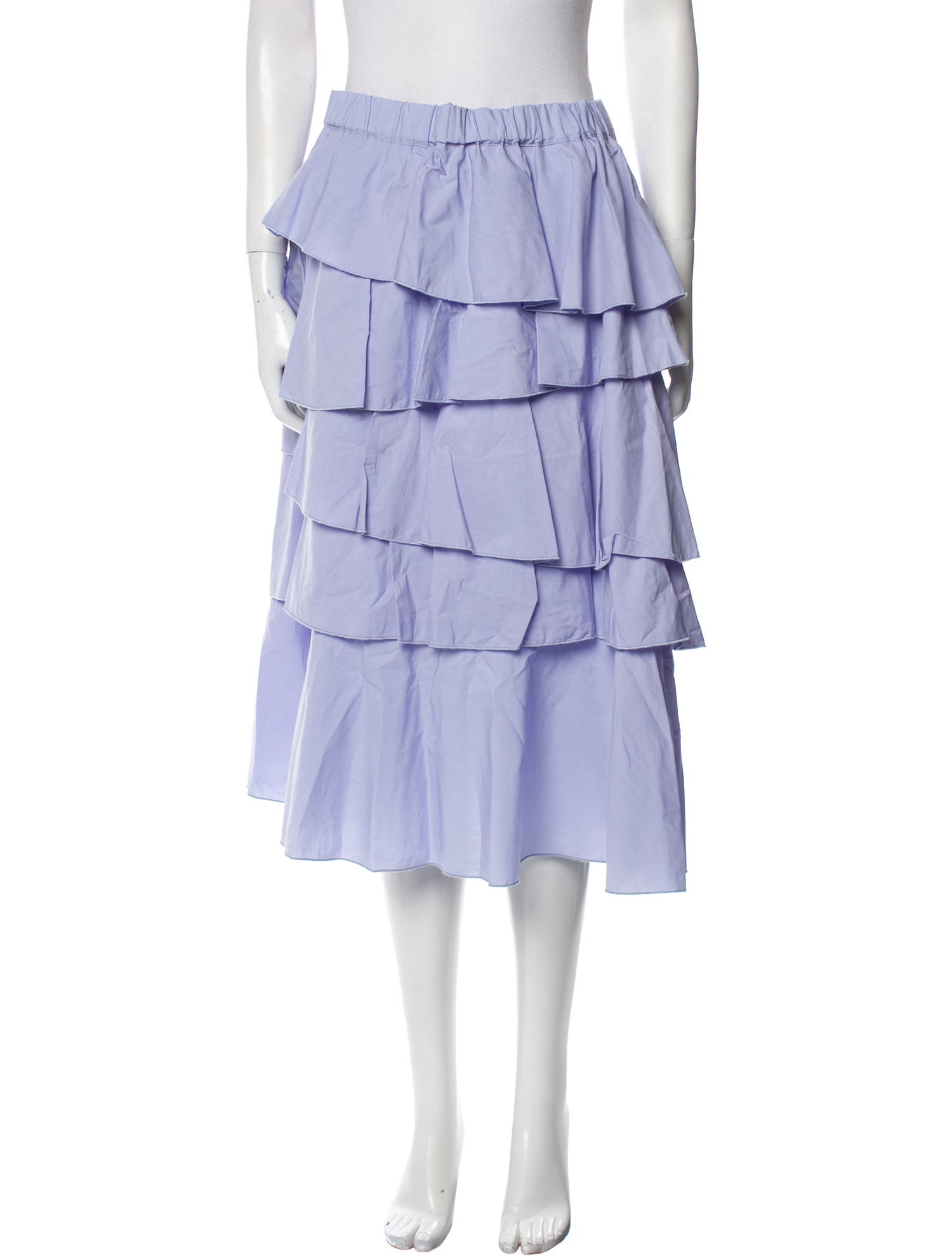 Hache Ruffle Embellishment Knee-Length Skirt w/ Tags