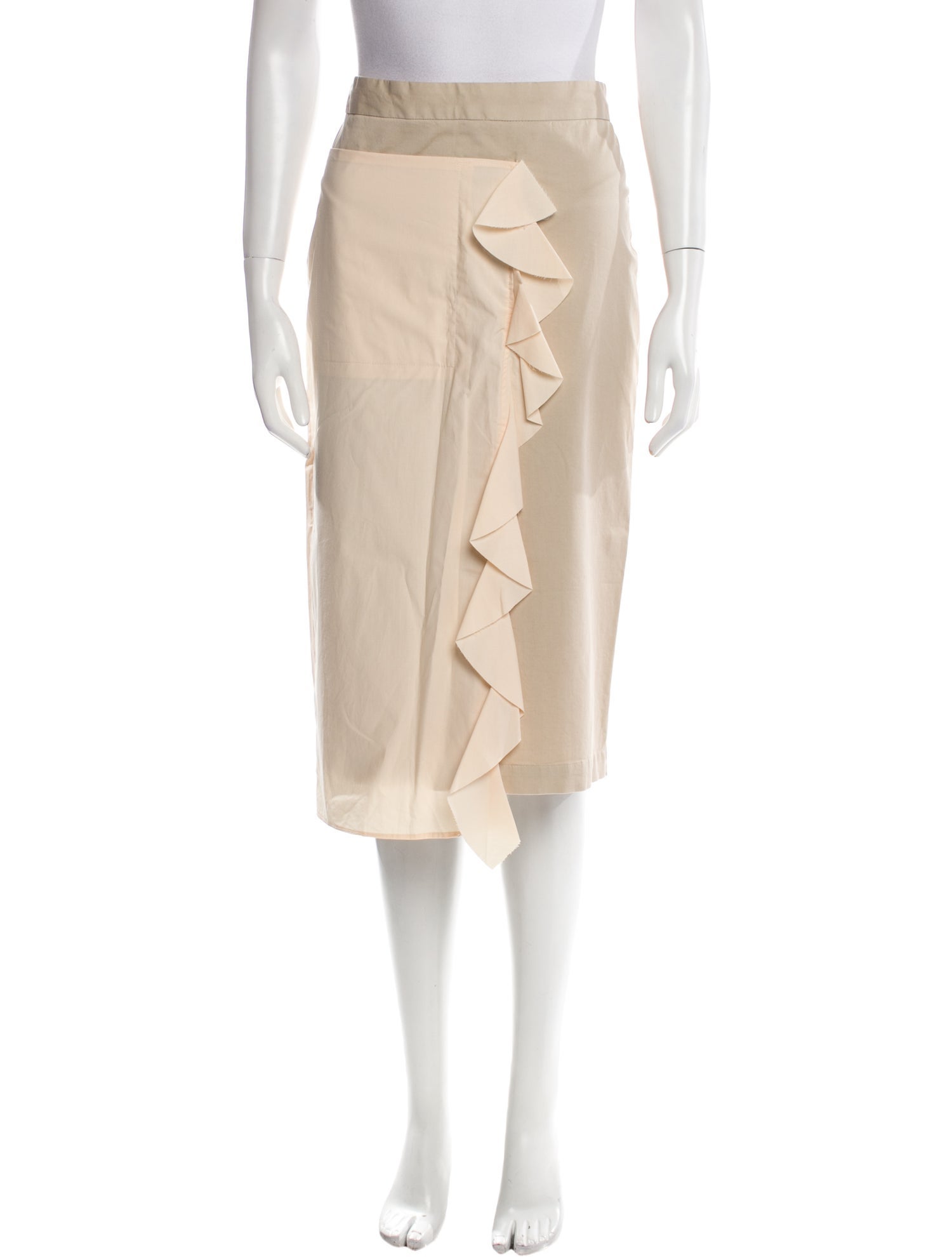 Hache Ruffle Embellishment Knee-Length Skirt w/ Tags