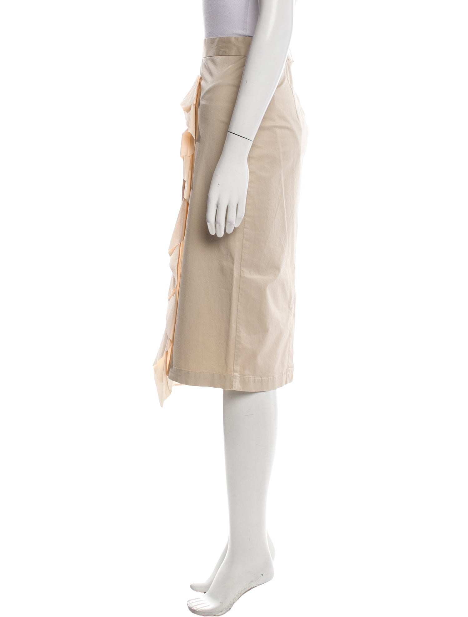 Hache Ruffle Embellishment Knee-Length Skirt w/ Tags