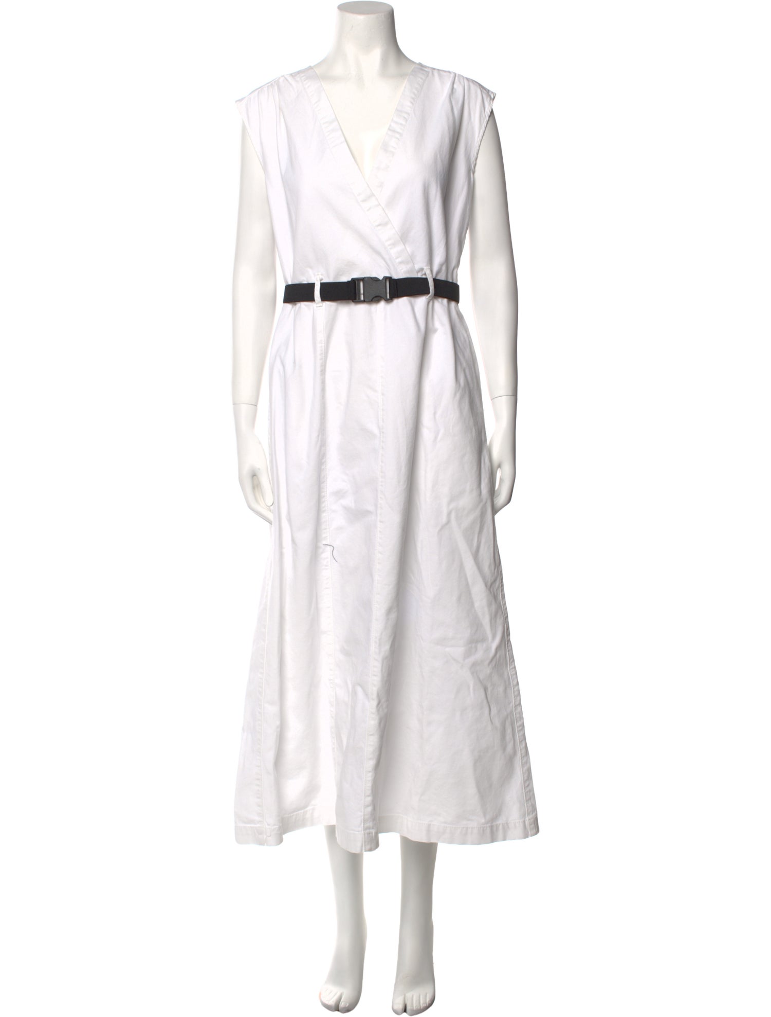 Hache V-Neck Midi Length Dress