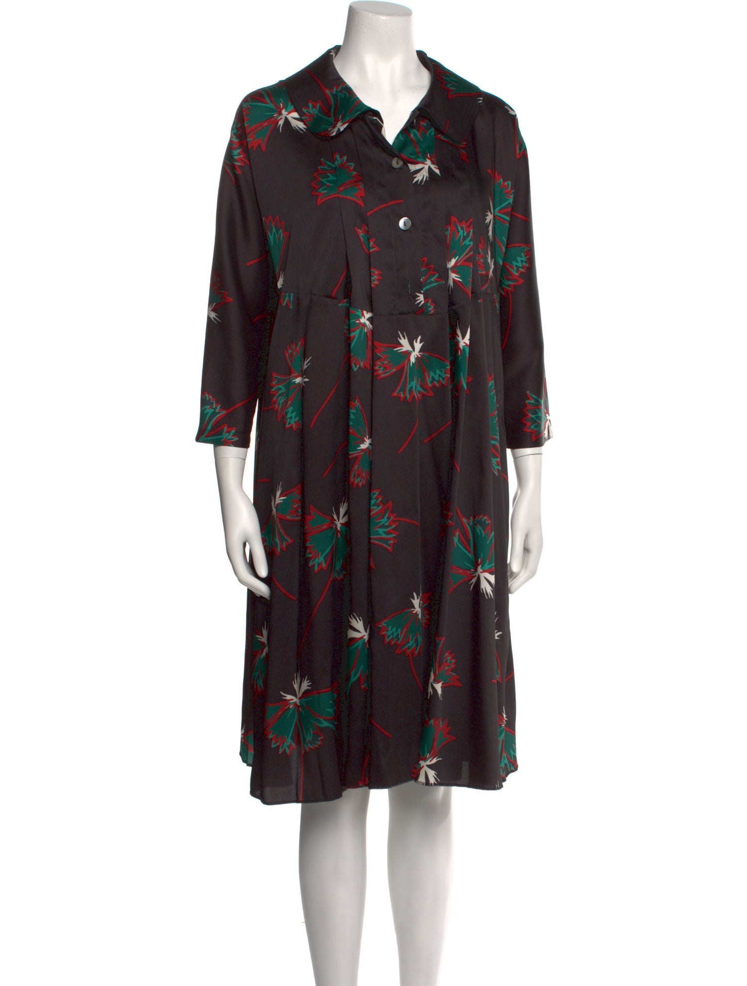 Hache Floral Print Knee-Length Dress