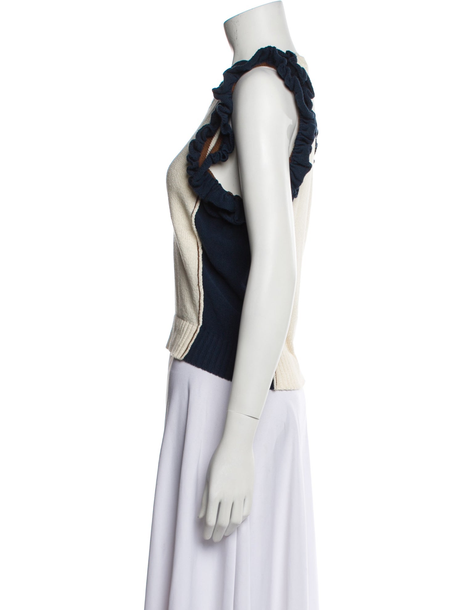 Hache Colorblock Pattern V-Neck Sweater