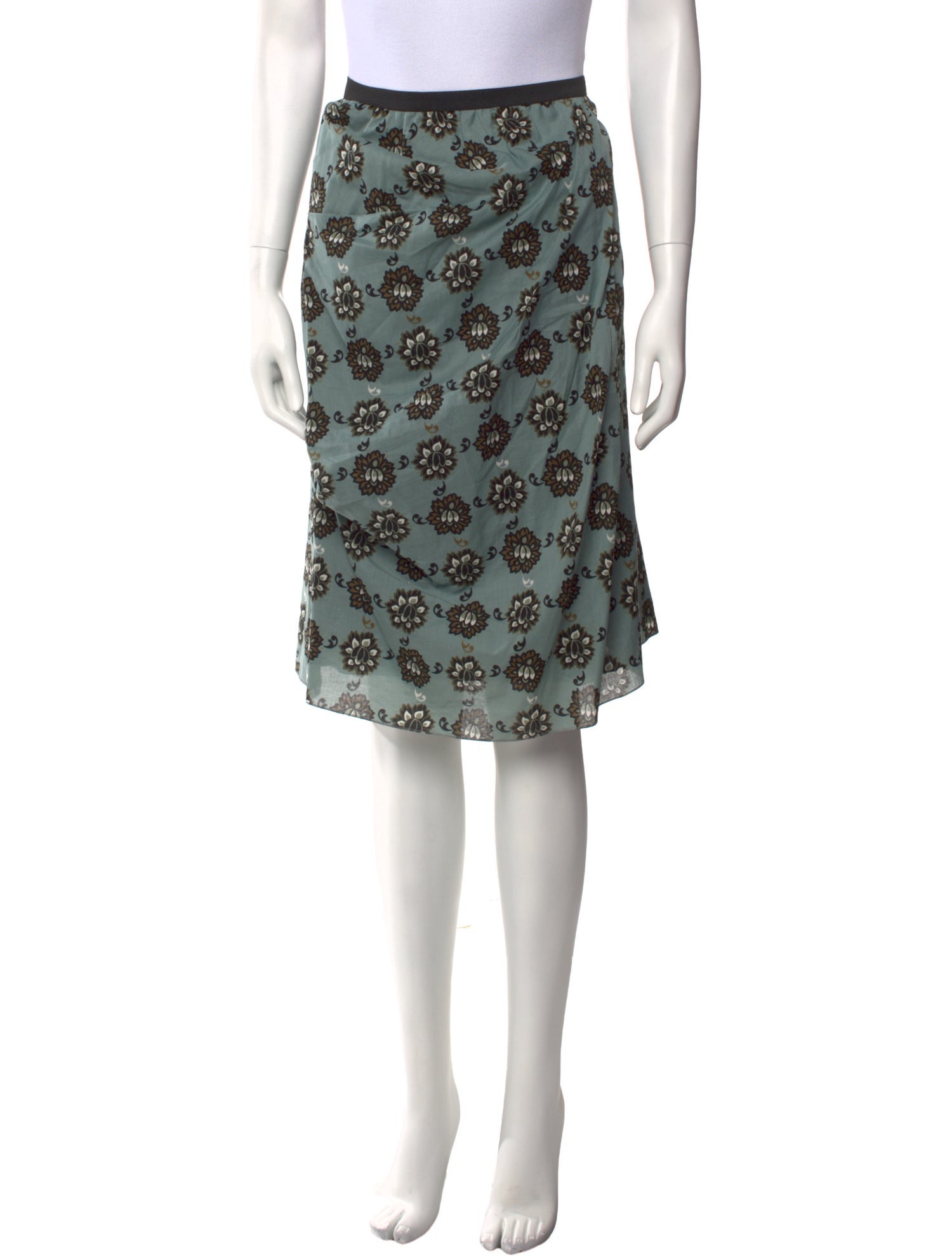 Hache Floral Print Knee-Length Skirt