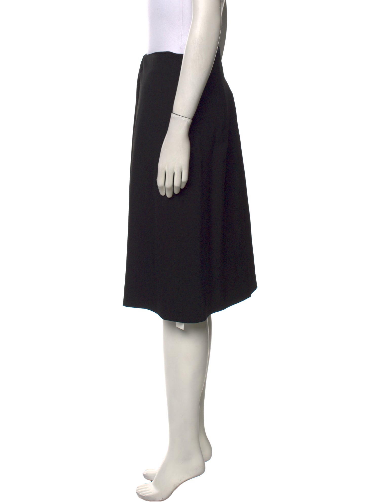 Hache Pleated Accents Knee-Length Skirt