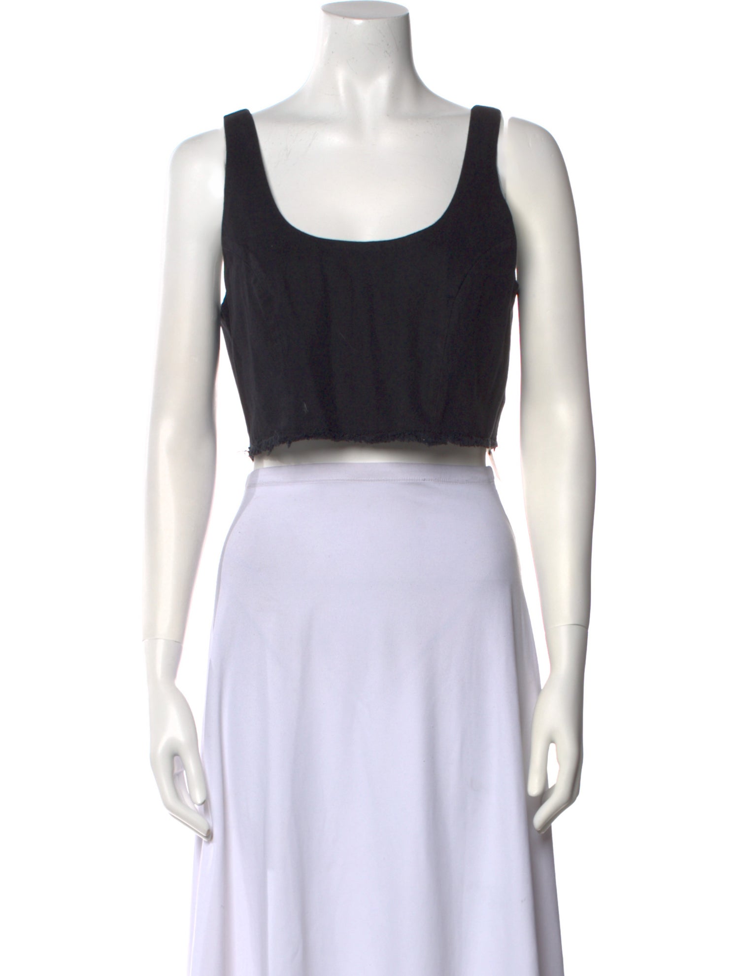 Hache Scoop Neck Sleeveless Crop Top