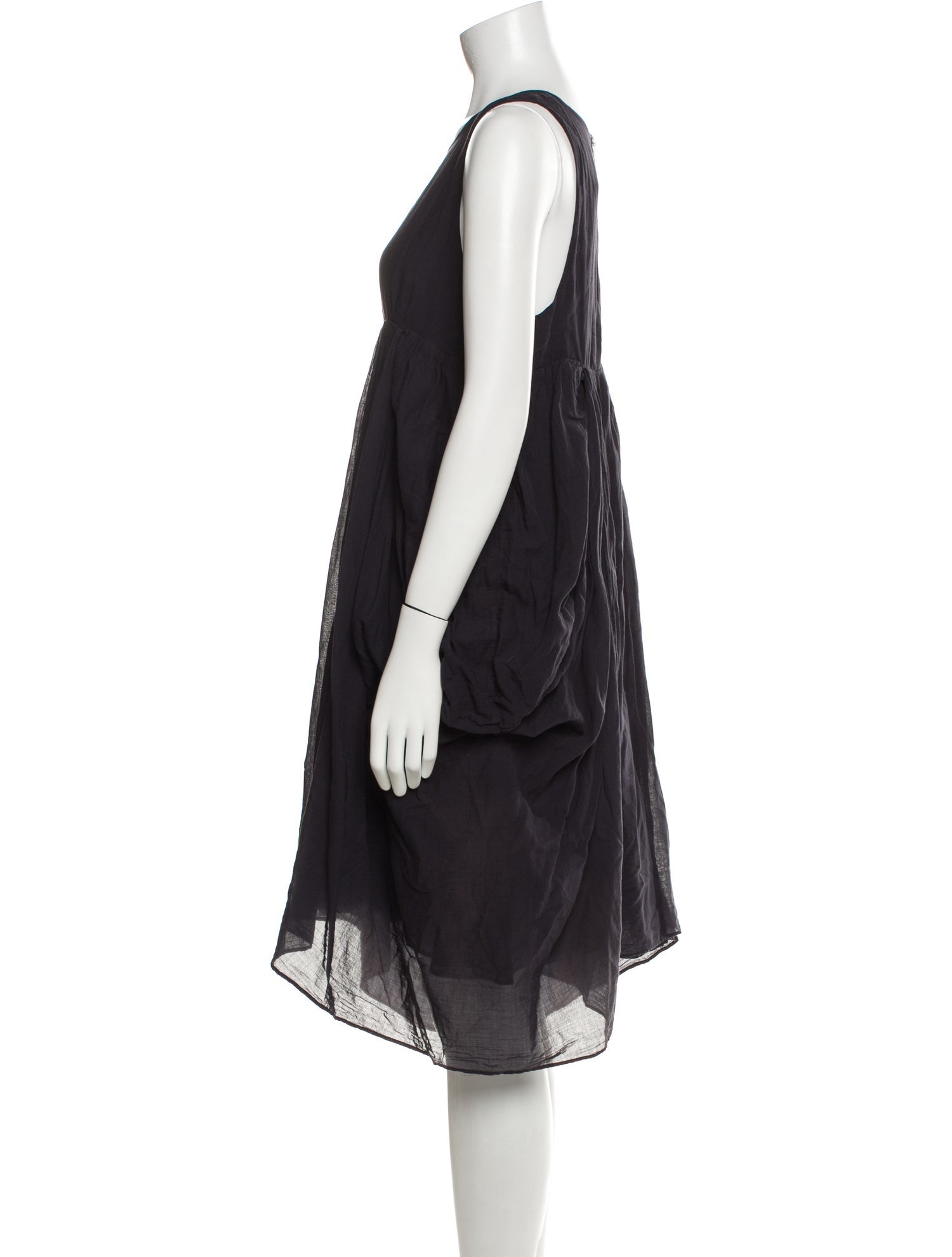 Hache Scoop Neck Midi Length Dress