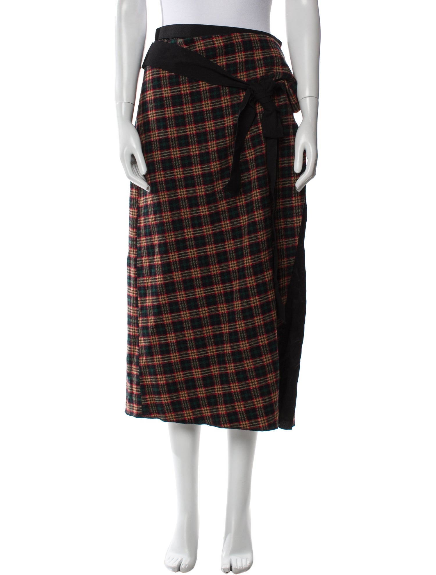 Hache Wool Midi Length Skirt