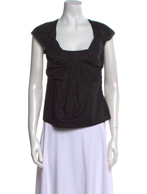 Hache Square Neckline Short Sleeve Top