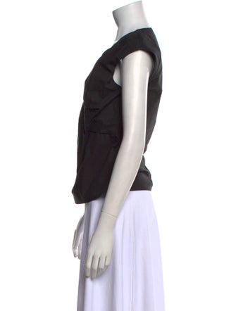 Hache Square Neckline Short Sleeve Top