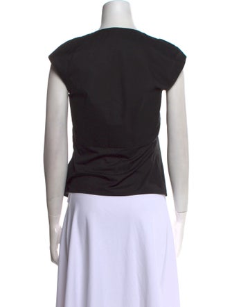 Hache Square Neckline Short Sleeve Top