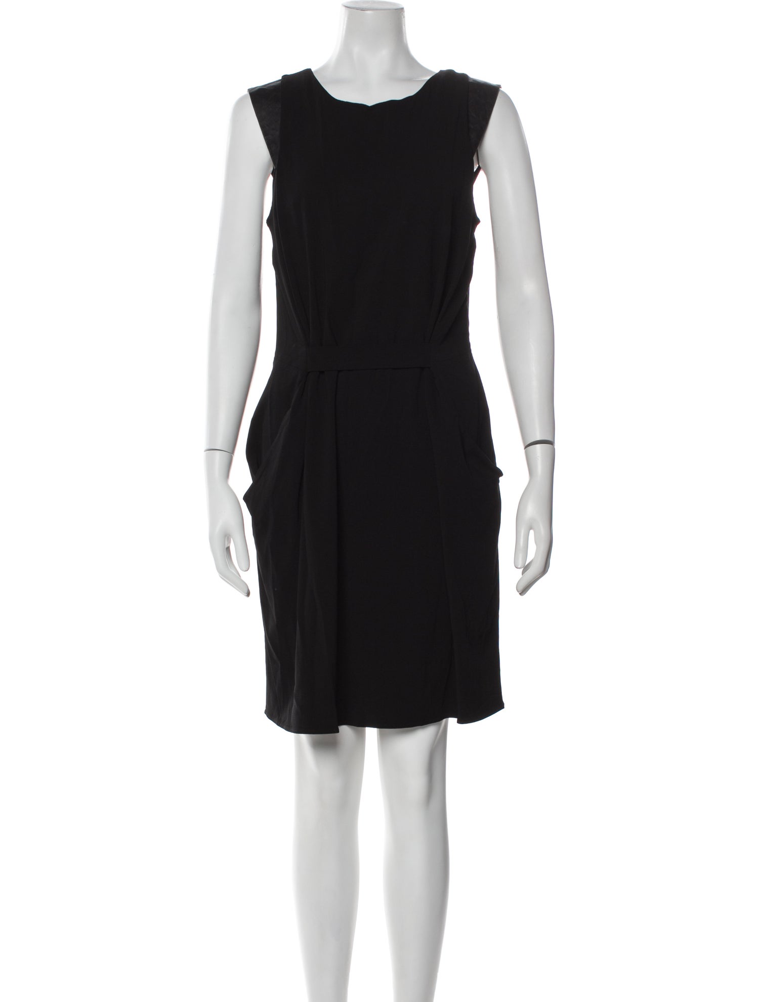 Hache Scoop Neck Mini Dress