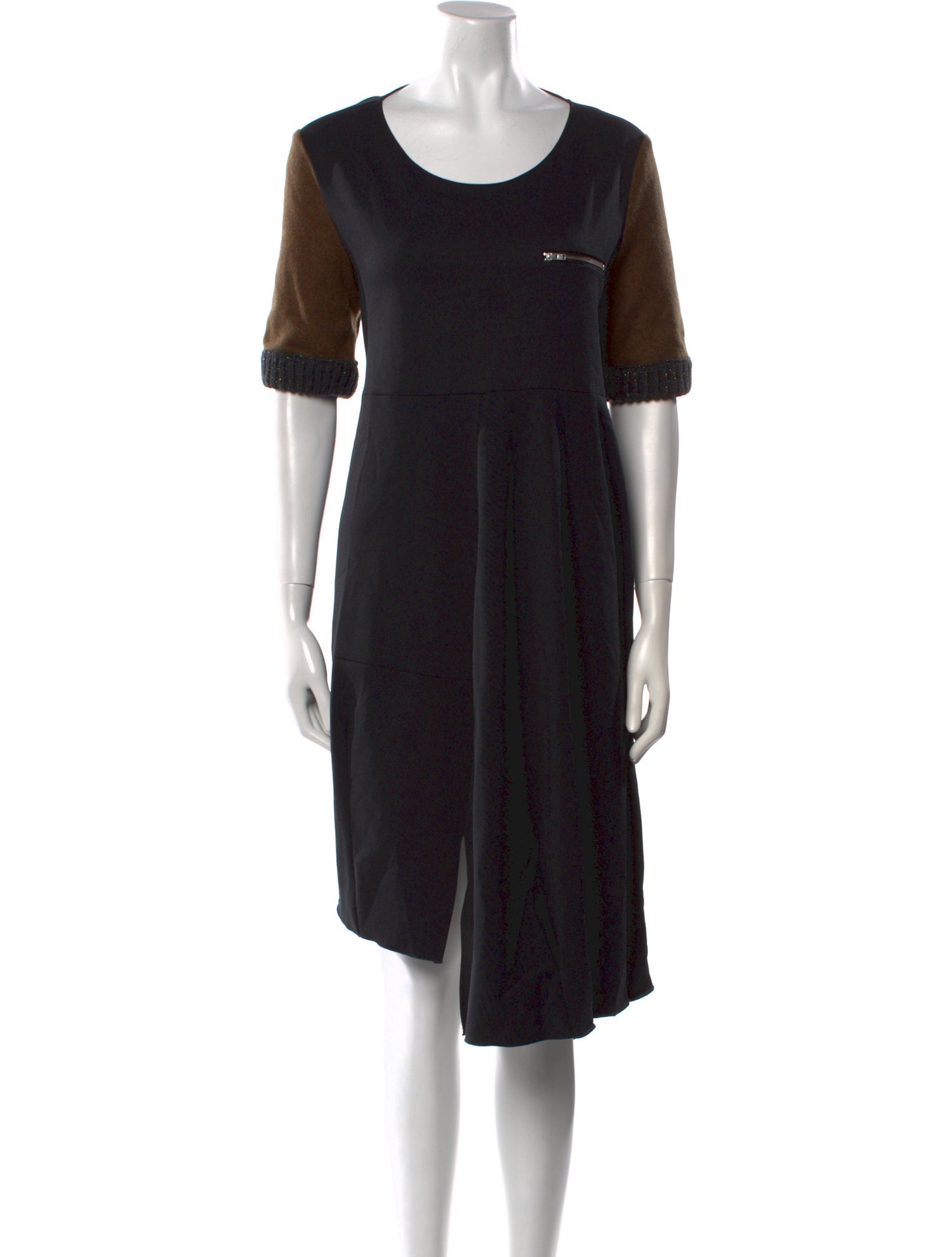 Hache Scoop Neck Knee-Length Dress