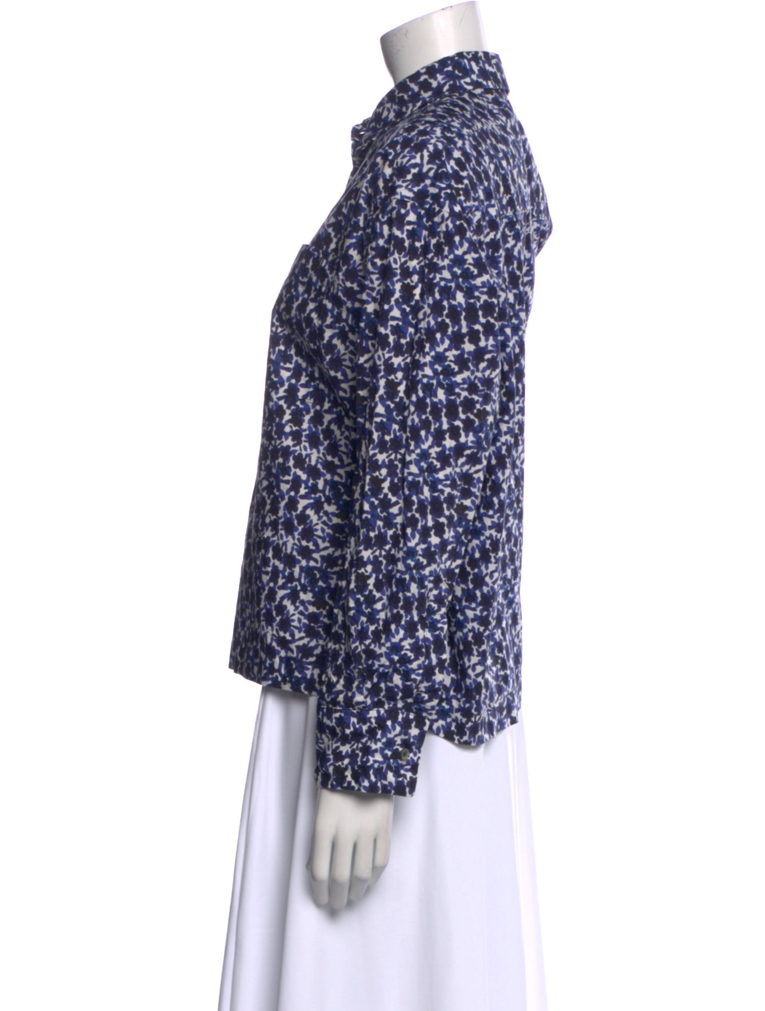 Hache Printed Long Sleeve Button-Up Top