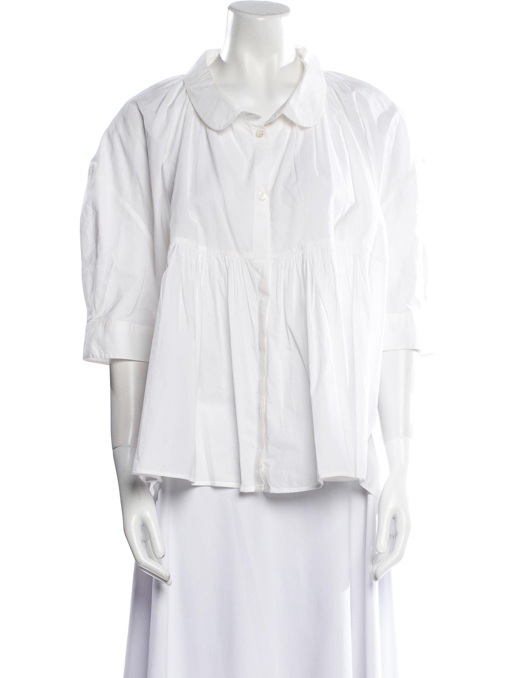 Hache Three-Quarter Sleeve Button-Up Top
