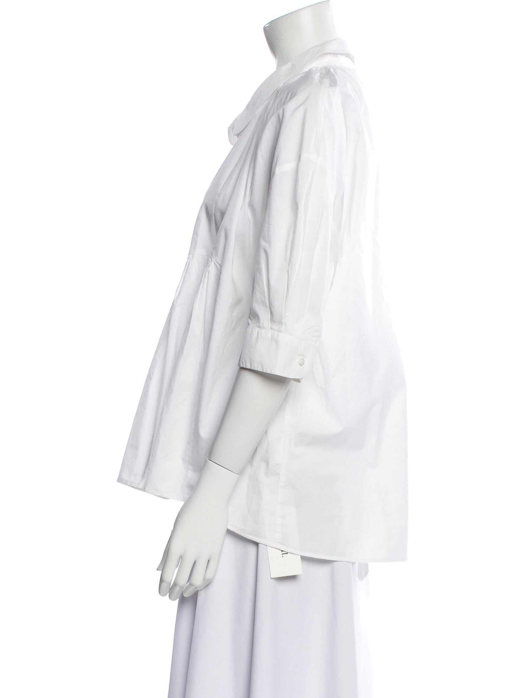 Hache Three-Quarter Sleeve Button-Up Top