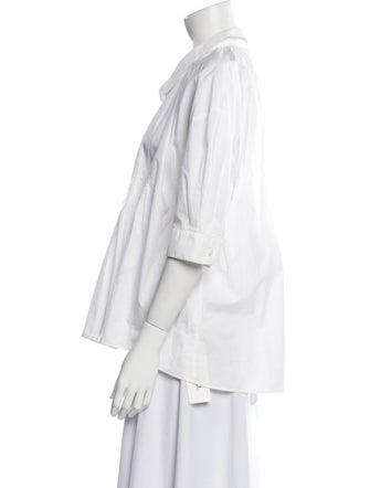 Hache Three-Quarter Sleeve Button-Up Top