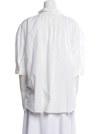 Hache Three-Quarter Sleeve Button-Up Top