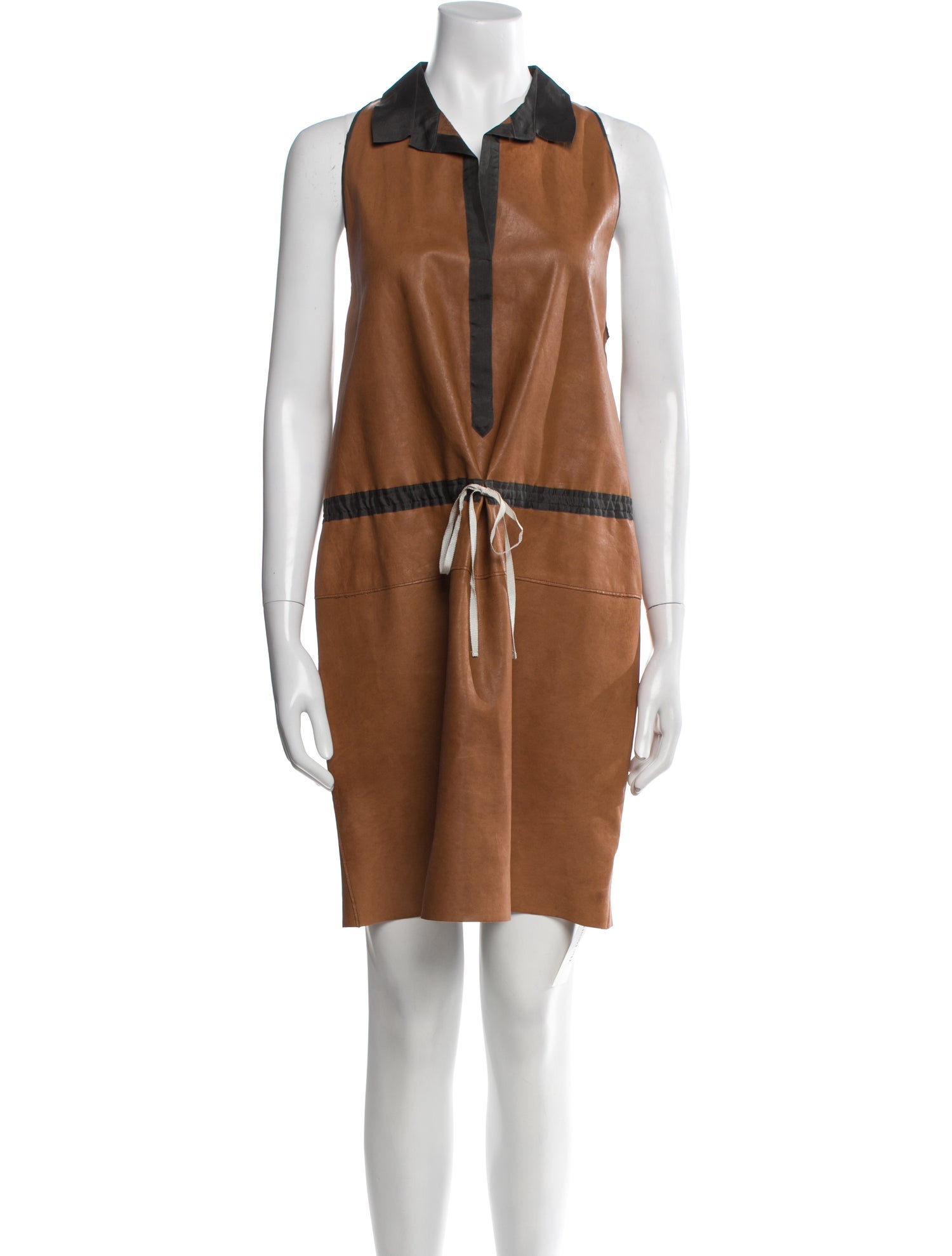 Hache Lamb Leather Mini Dress