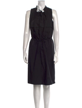 Hache Mock Neck Knee-Length Dress