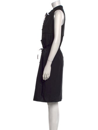 Hache Mock Neck Knee-Length Dress