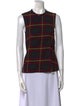 Hache Virgin Wool Plaid Print Top