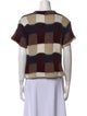 Hache Plaid Print Crew Neck Sweater
