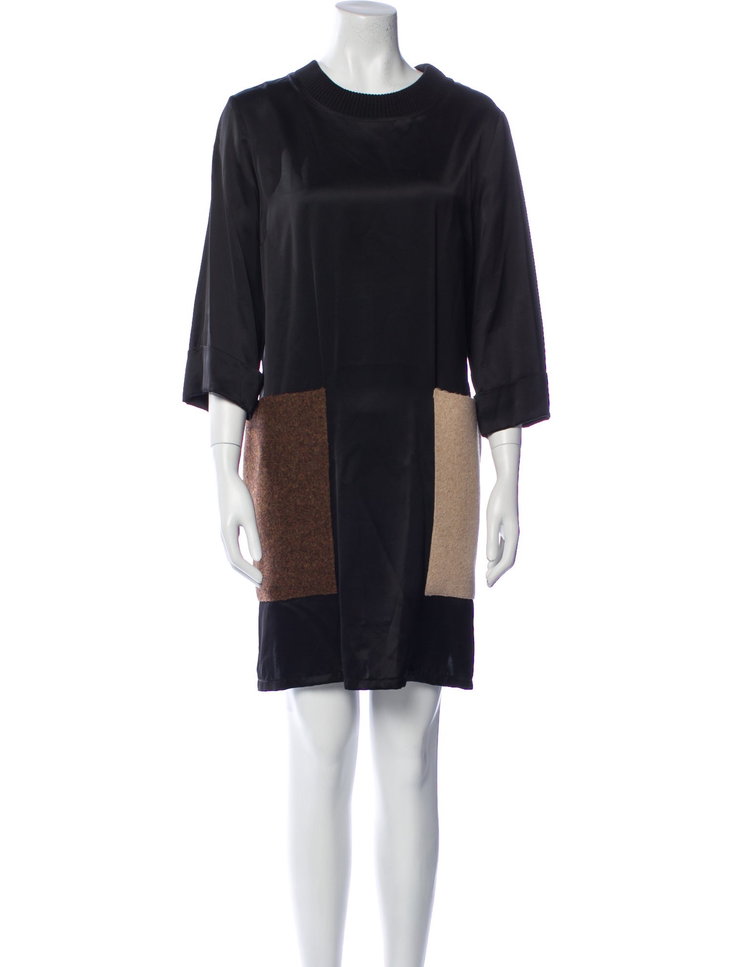 Hache Colorblock Pattern Mini Dress