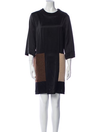 Hache Colorblock Pattern Mini Dress