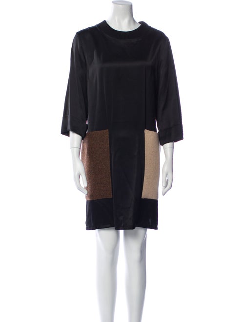 Hache Colorblock Pattern Mini Dress