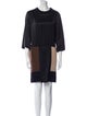 Hache Colorblock Pattern Mini Dress