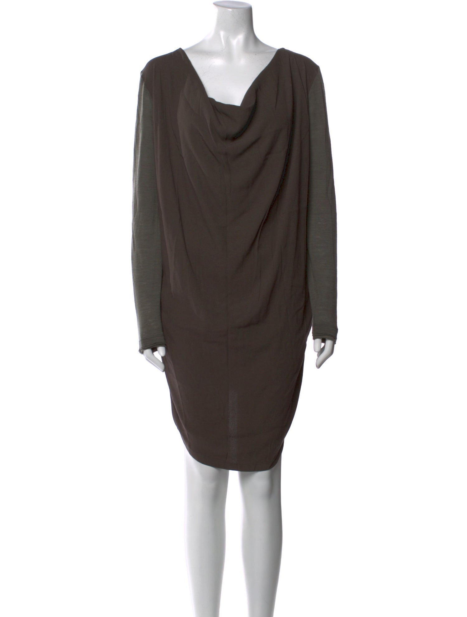 Hache Cowl Neck Knee-Length Dress