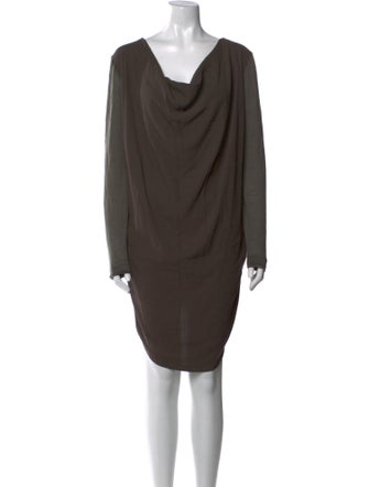 Hache Cowl Neck Knee-Length Dress