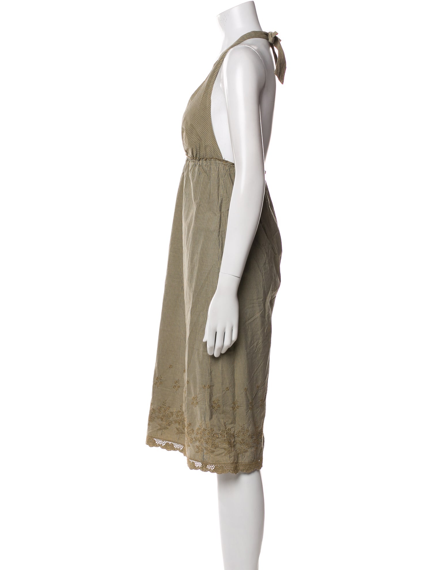 Hache V-Neck Midi Length Dress