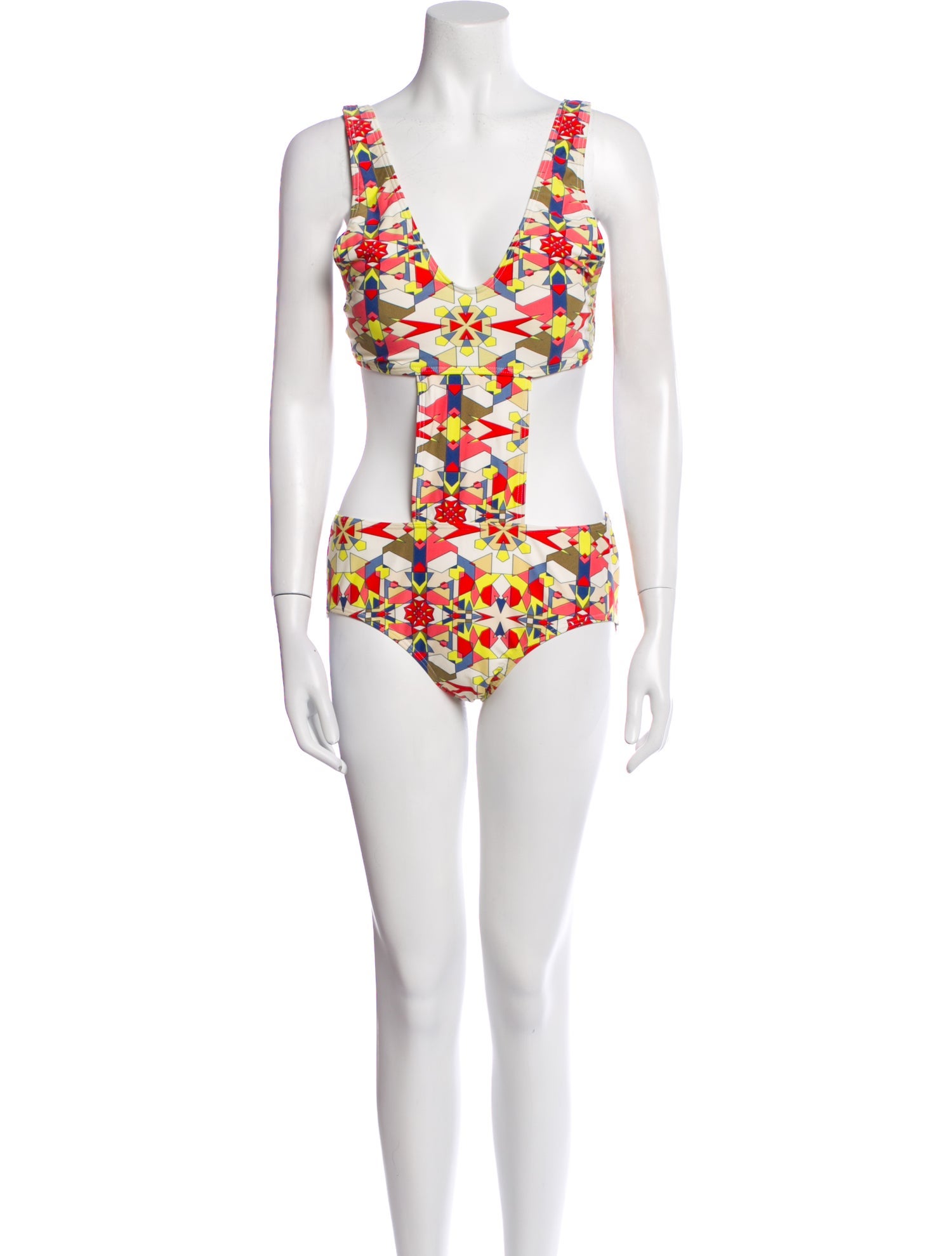 Hayden Harnett Printed Cutout Accent One-Piece