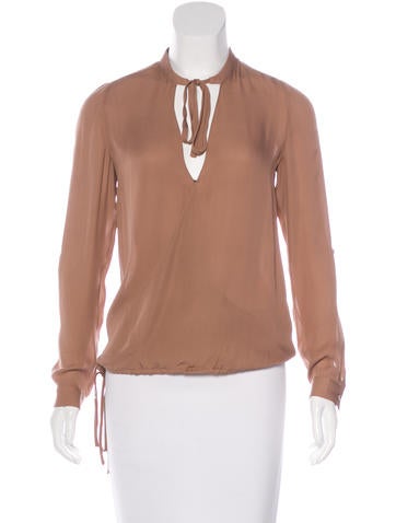 Haute Hippie Silk Long Sleeve Blouse