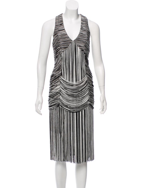 Haute Hippie Fringed Sleeveless Dress Black