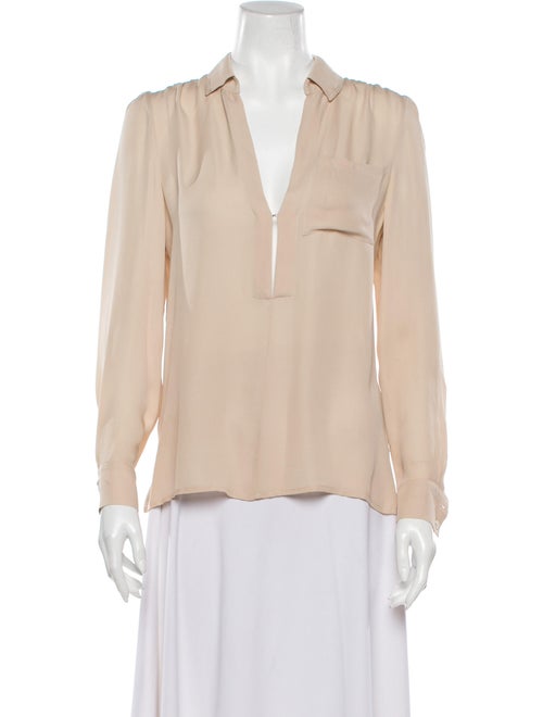 Haute Hippie Silk Long Sleeve Blouse
