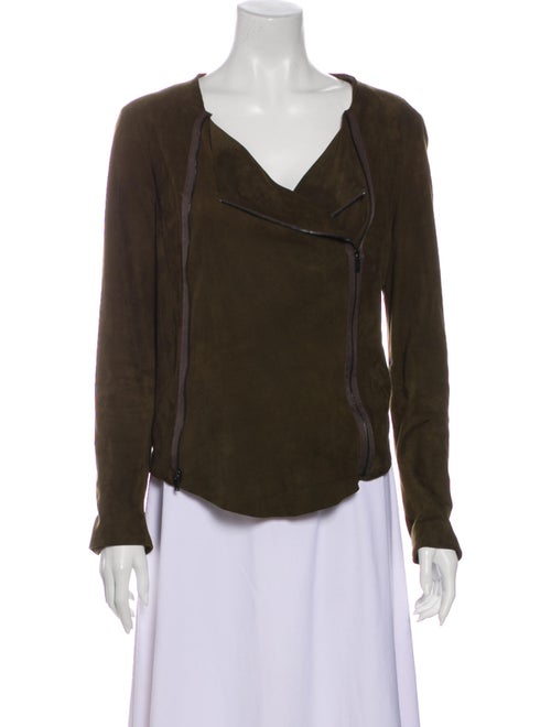 Haute Hippie Suede Biker Jacket Green
