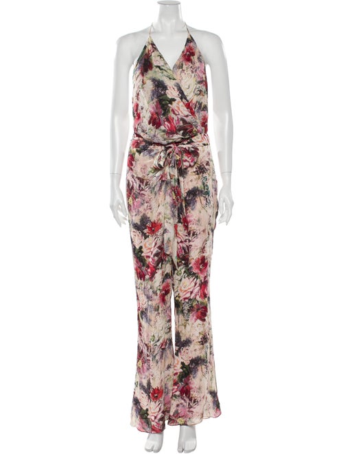 Haute Hippie Silk Floral Print Jumpsuit