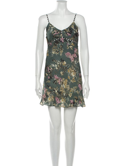 Haute Hippie Silk Mini Dress Green