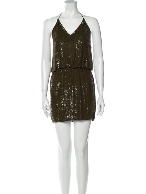 Haute Hippie Silk Mini Dress Green