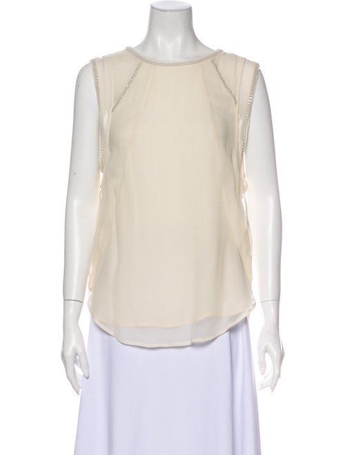 Haute Hippie Silk Scoop Neck Blouse Metallic