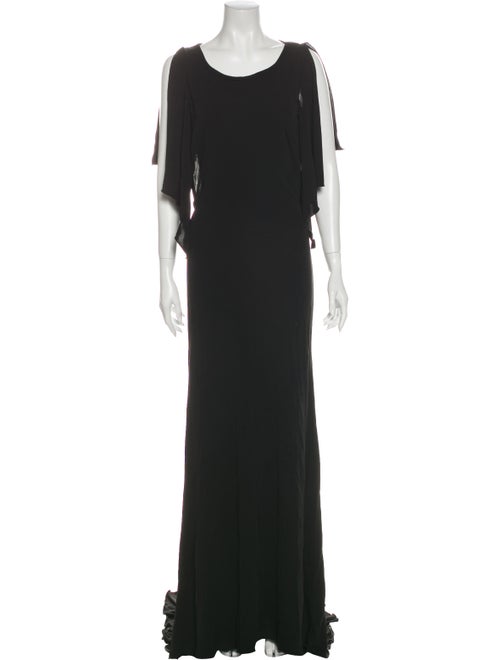 Haute Hippie Scoop Neck Long Dress Black
