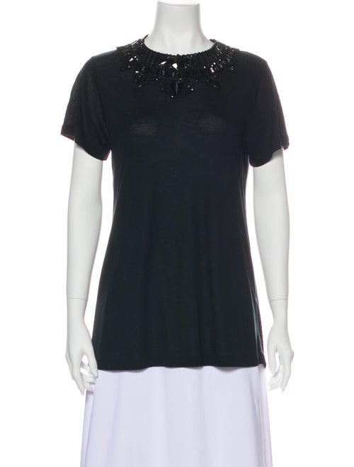 Haute Hippie Crew Neck Short Sleeve T-Shirt Black
